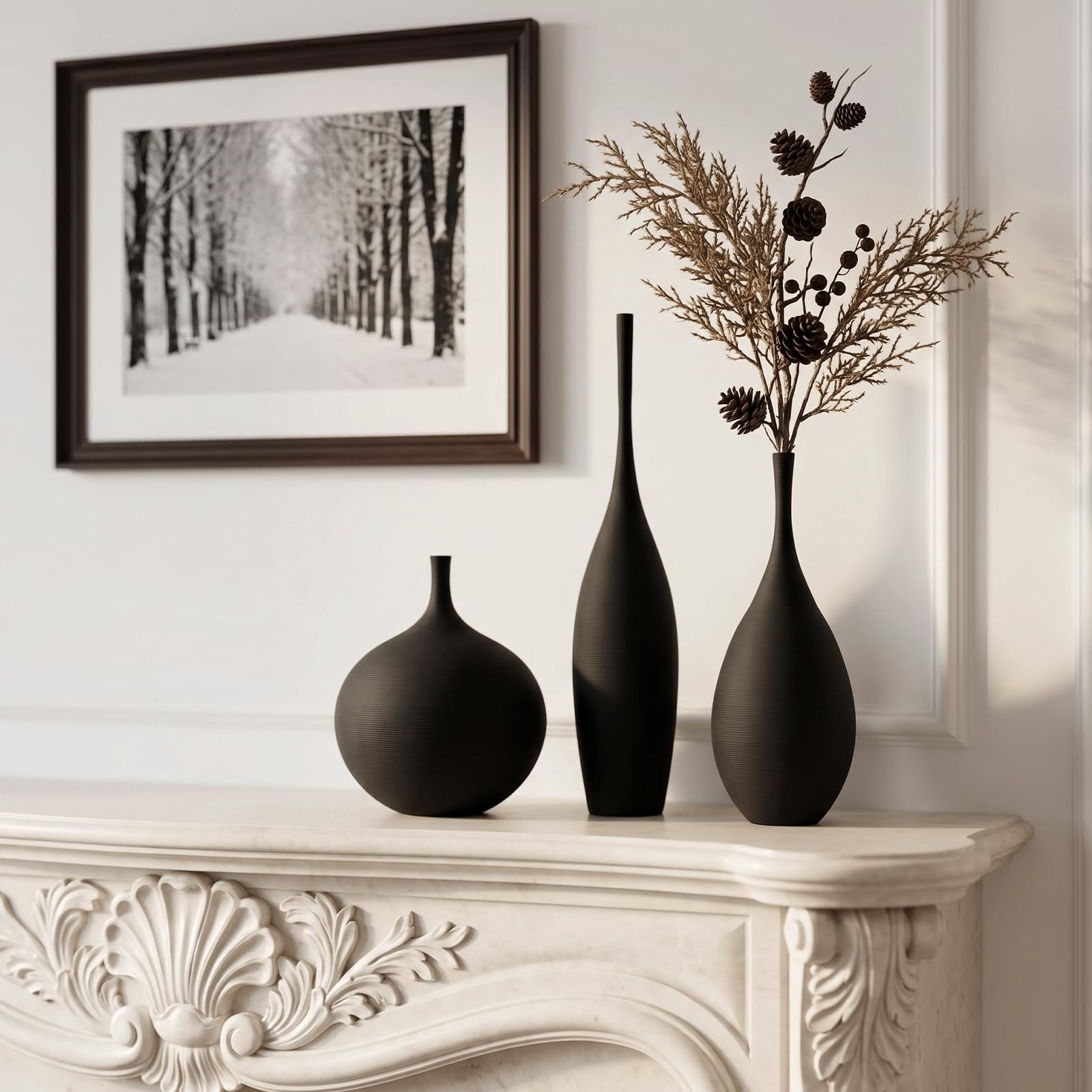 Decovlog Ceramic Vases Modern Boho Vases for Centerpiece Matte Minimalist Home Decor