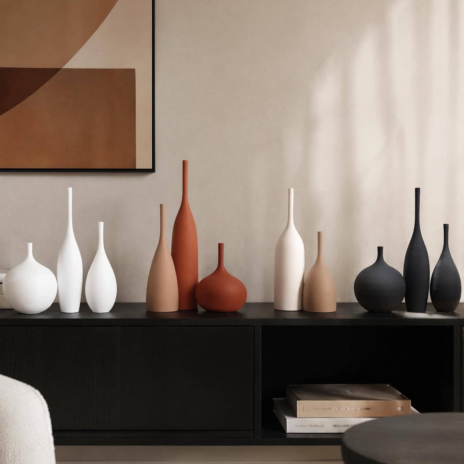 Decovlog Ceramic Vases Modern Boho Vases for Centerpiece Matte Minimalist Home Decor